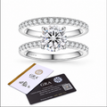 2CT Round Cut VVS1 Moissanite Ring Set Size 7 S925